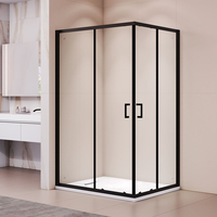Душевой угол RGW Passage 100x80 PA-040-B стекло прозрачное, профиль черный (3508104080-14)