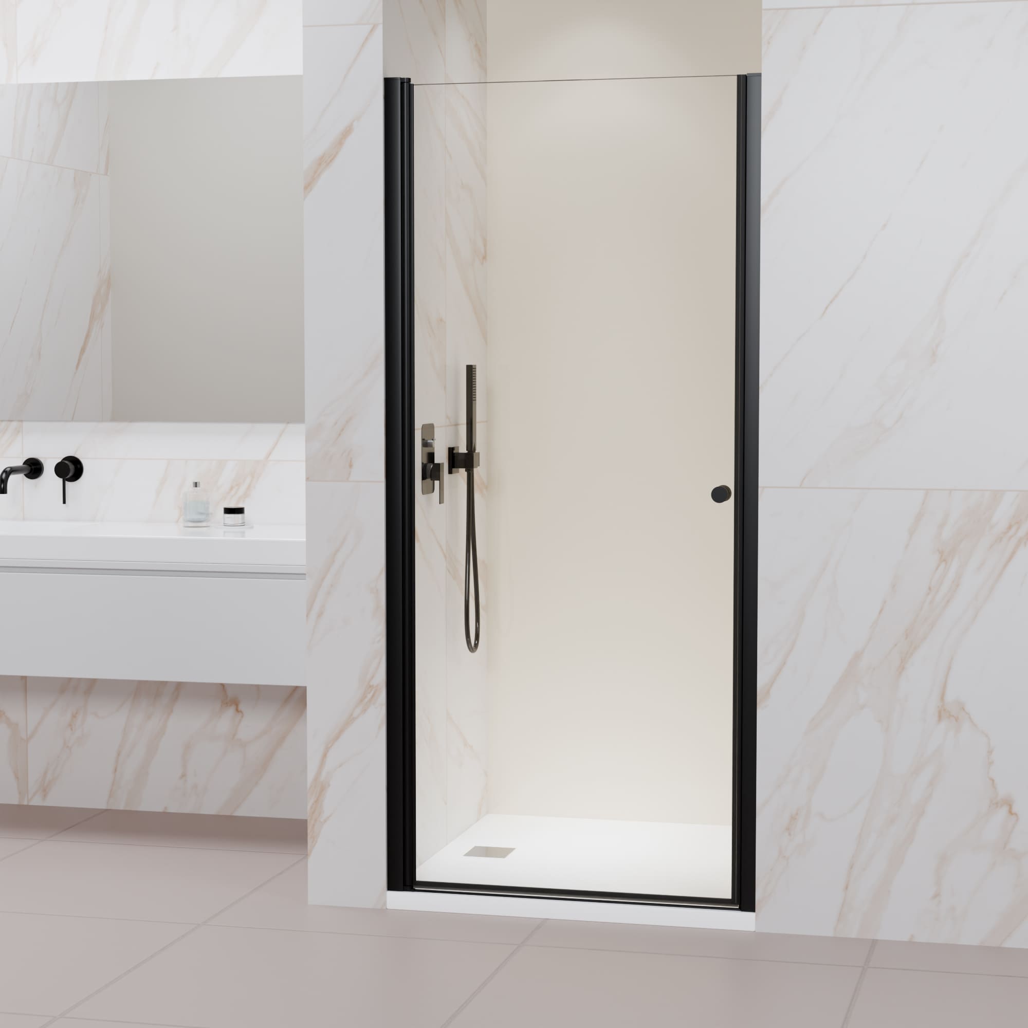 Душевая дверь в нишу RGW Passage 70x195 PA-03 NEW 54080307-14 стекло прозрачное профиль черный 13027₽