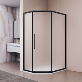 Душевой уголок RGW Passage 120x100 PA-86B стекло сатин, профиль черный матовый (38088602-24N)