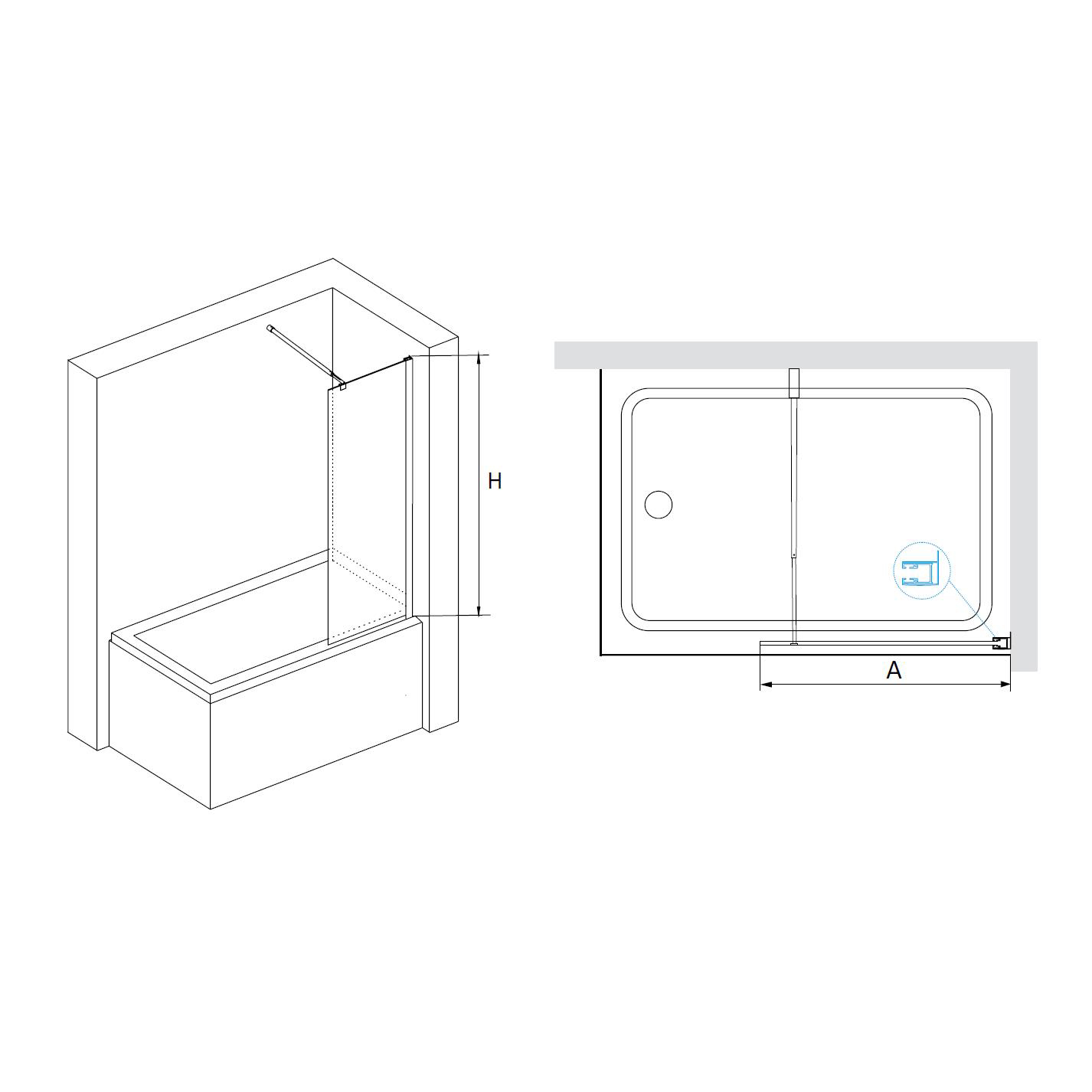 Шторка для ванны RGW Screens SC-052 60 см прозрачное стекло, цвет хром 35115206-11 - фото 2
