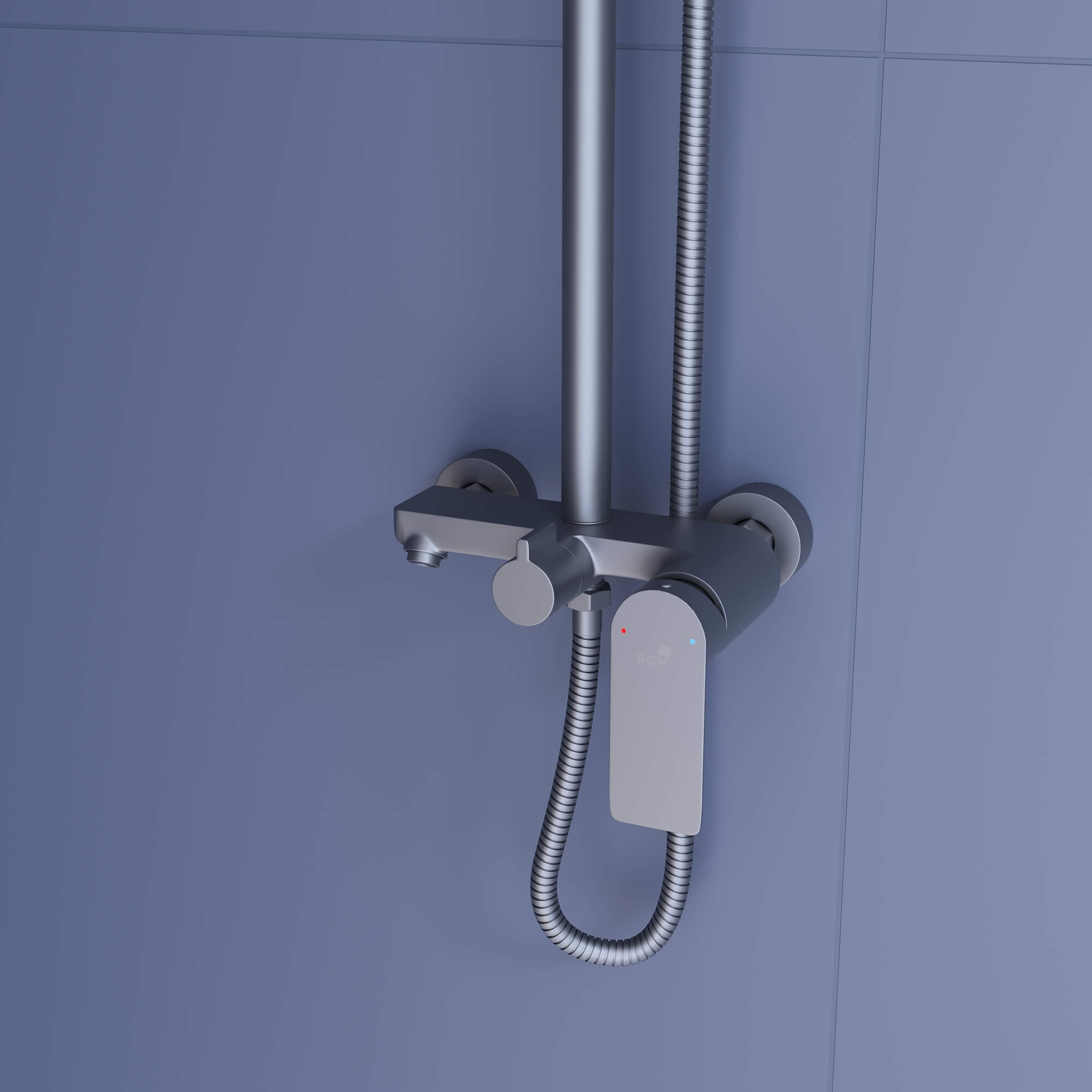 Душевая стойка RGW Shower Panels SP-27Gr серая, с изливом, цвет серый 59140127-11 - фото 2