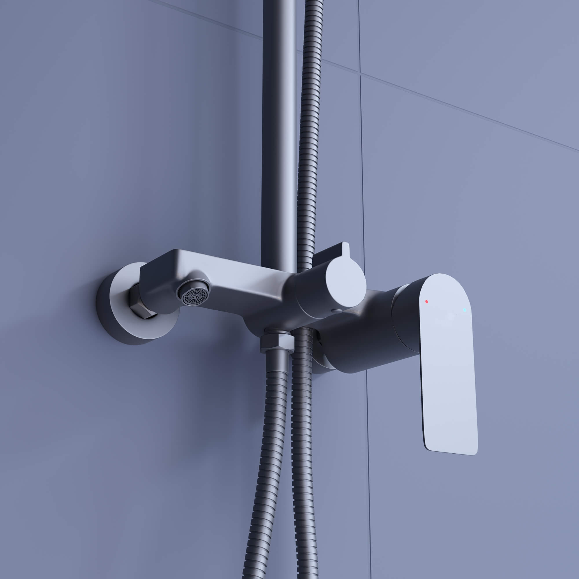 Душевая стойка RGW Shower Panels SP-27Gr серая, с изливом, цвет серый 59140127-11 - фото 5