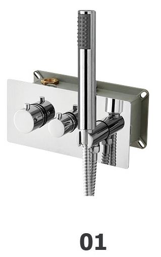 Смеситель для душа RGW Shower Panels SP-44-01 с термостатом и ручной лейкой 23315₽