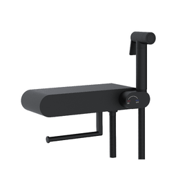 Гигиенический душ со смесителем для унитаза RGW Shower Panels SP-222B 581408222-04 черный, с полкой и бумагодержателем