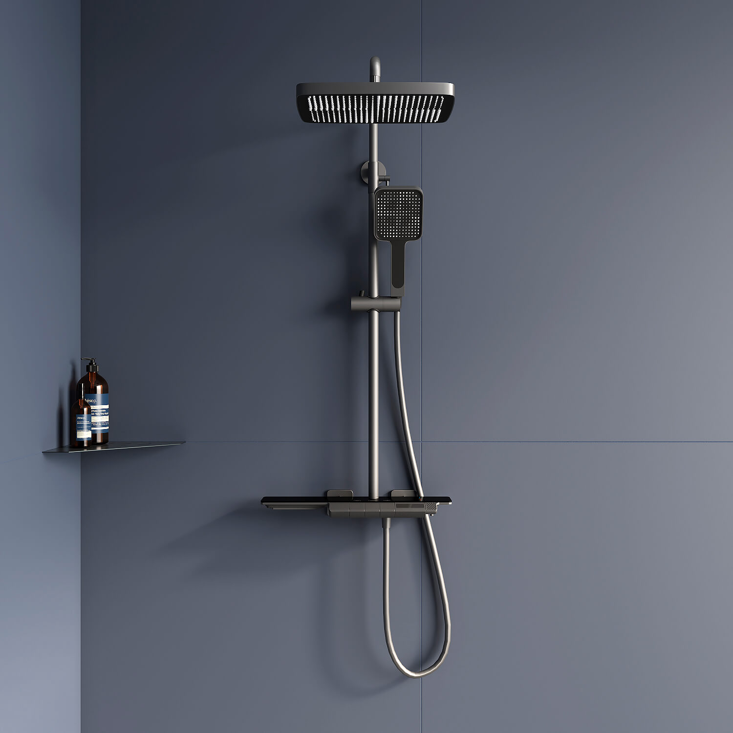Душевая стойка RGW Shower Panels SP-34-Gr с термостатом и изливом, серая, цвет серый 51140134-11 - фото 2