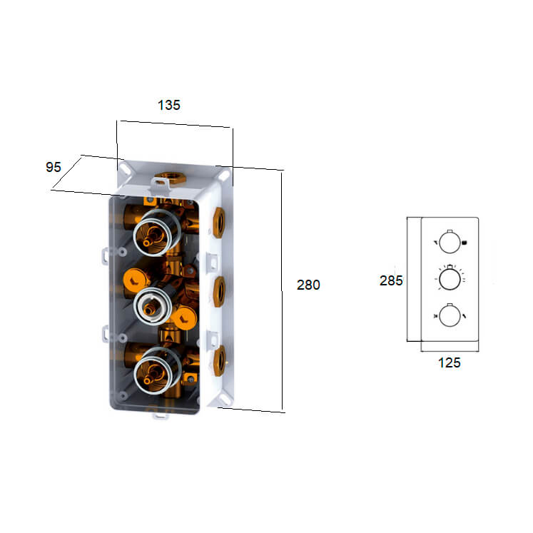 Смеситель для душа RGW Shower Panels SP-41-01 с термостатом 37372₽