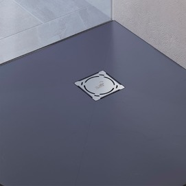 Фото Душевой поддон из искусственного камня RGW Stone Tray ST/R-0099G 90x90 графит