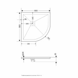 Фото Душевой поддон из искусственного камня RGW Stone Tray ST/R-0099G 90x90 графит