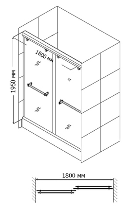 Фото Душевой уголок Radaway Classic A900x170 90x90 30001-01-05 стекло тонированное, профиль хром, без поддона