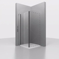 Душевая перегородка RGW Z-050-1B 100х185 см для душевой двери, профиль черный, стекло прозрачное 6 мм