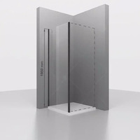 Душевая перегородка RGW Z-050-2B 100х195 см для душевой двери, профиль черный, стекло прозрачное 6 мм