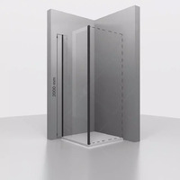 Душевая перегородка RGW Z-050-3B 100х200 см для душевой двери, профиль черный, стекло прозрачное 6 мм