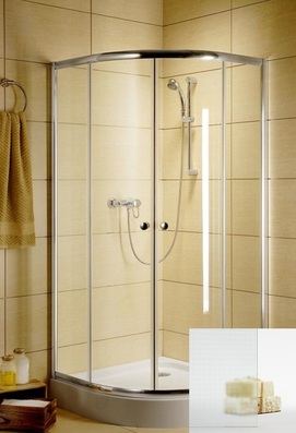 Душевой уголок Radaway Classic A800x185 80x80 10267064 стекло fabric, профиль белый, без поддона