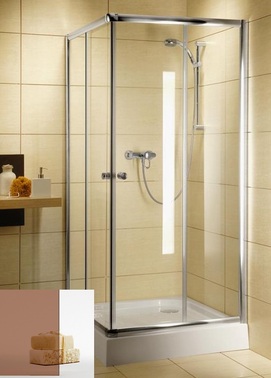 Душевой уголок Radaway Classic C800 80x80 10285329 стекло коричневое, профиль белый, без поддона