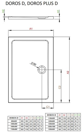     Radaway Doros D100x120