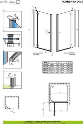    Radaway Torrenta DWJ 90 R transparent