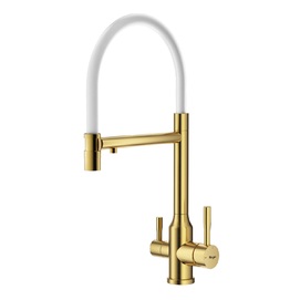 Смеситель для кухни Raglo R81 R81.63.03 золотой сатин, с подключением к фильтру
