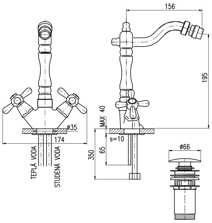 Смеситель для биде Rav Slezak MK121.5/9SM бронза - фото 2