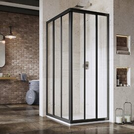 Душевой уголок Ravak ASRV3-75 черный+Transparent