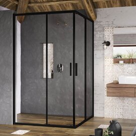 Душевой уголок Ravak Blix Slim BLSRV2K+BLSRV2K 80x100 стекло прозрачное, профиль черный