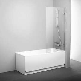 Фото Шторка для ванны Ravak Brilliant 80 см 7U840A00Z1 стекло прозрачное, профиль хром