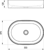 Xjx01155001 раковина на столешницу ceramic 550 o slim 55x37x12 белый