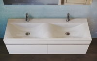 Фото Мебель для ванной Raval Twins 140 белая подвесная, 2 ящика 4