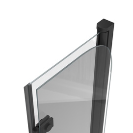 Фото Душевая шторка Relisan 80x140 80140-CL-BM2 стекло прозрачное, профиль черный матовый