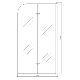 Фото Душевая шторка Relisan 80x140 80140-CL-BM2 стекло прозрачное, профиль черный матовый