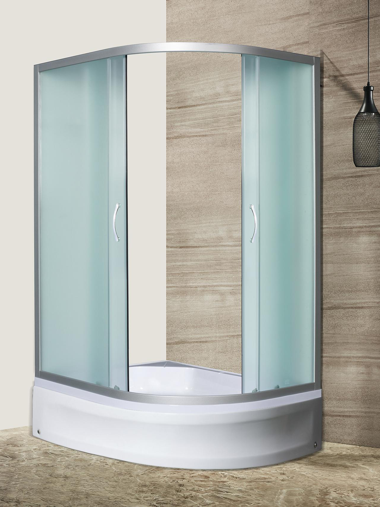 Душевой уголок River Don XL 120/90/24 MT L с поддоном, стекло матовое, профиль хром