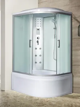Душевая кабина River DUNAY XL 100/80/44 MT L левая, с гидромассажем, матовые стекла, высокий поддон