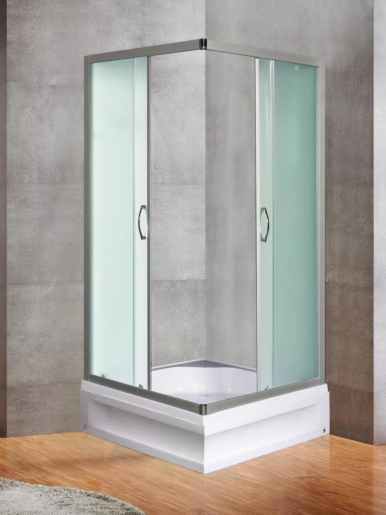 Душевой уголок River Morava 9024 MT с поддоном стекло матовое профиль хром 23400₽