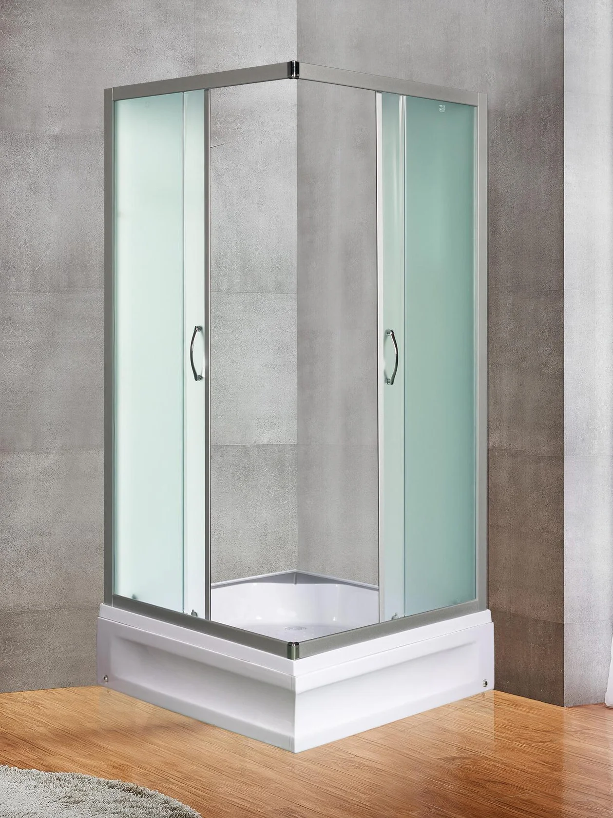 Душевой уголок River Morava XL 100/24 MT с поддоном, стекло матовое, профиль хром