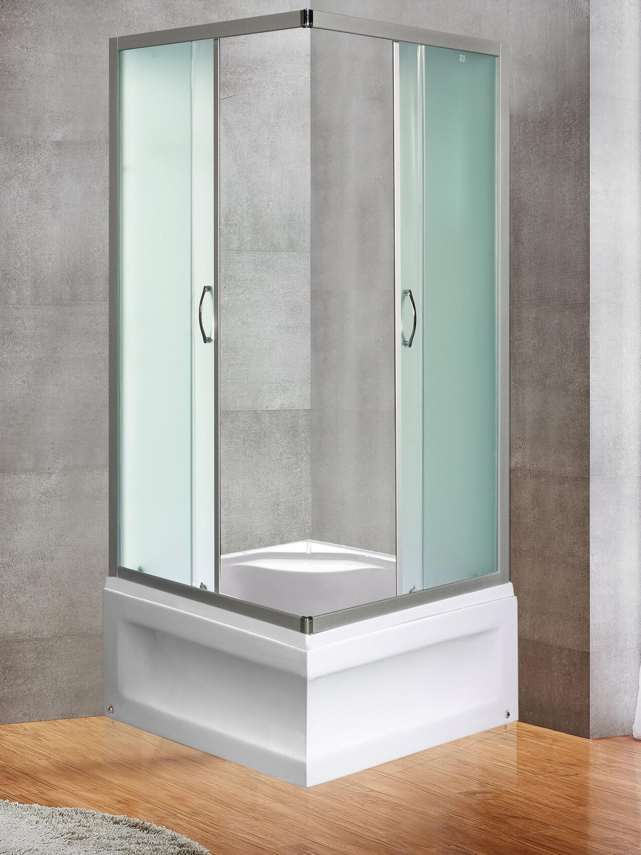 Душевой уголок River Morava XL 100/41 MT с поддоном, стекло матовое, профиль хром