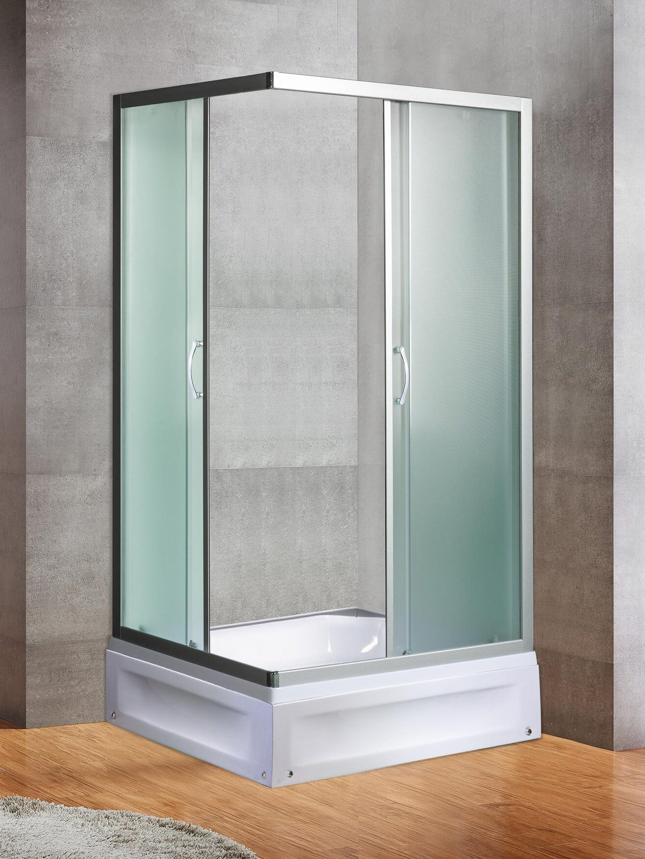 Душевой уголок River Morava XL 1208024 MT с поддоном стекло матовое профиль хром 28900₽