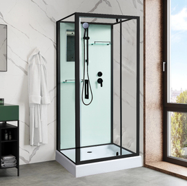 Душевая кабина River TANA Б/К 90 BL стекло прозрачное, профиль черный