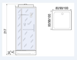 Фото Душевая кабина River TANA 80 квадратная 80x80 низкий поддон, прозрачное стекло, профиль белый