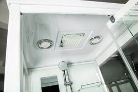 Фото Душевая кабина River TANA 80 квадратная 80x80 низкий поддон, прозрачное стекло, профиль белый