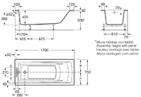 Ванна roca hall 170x75 размеры