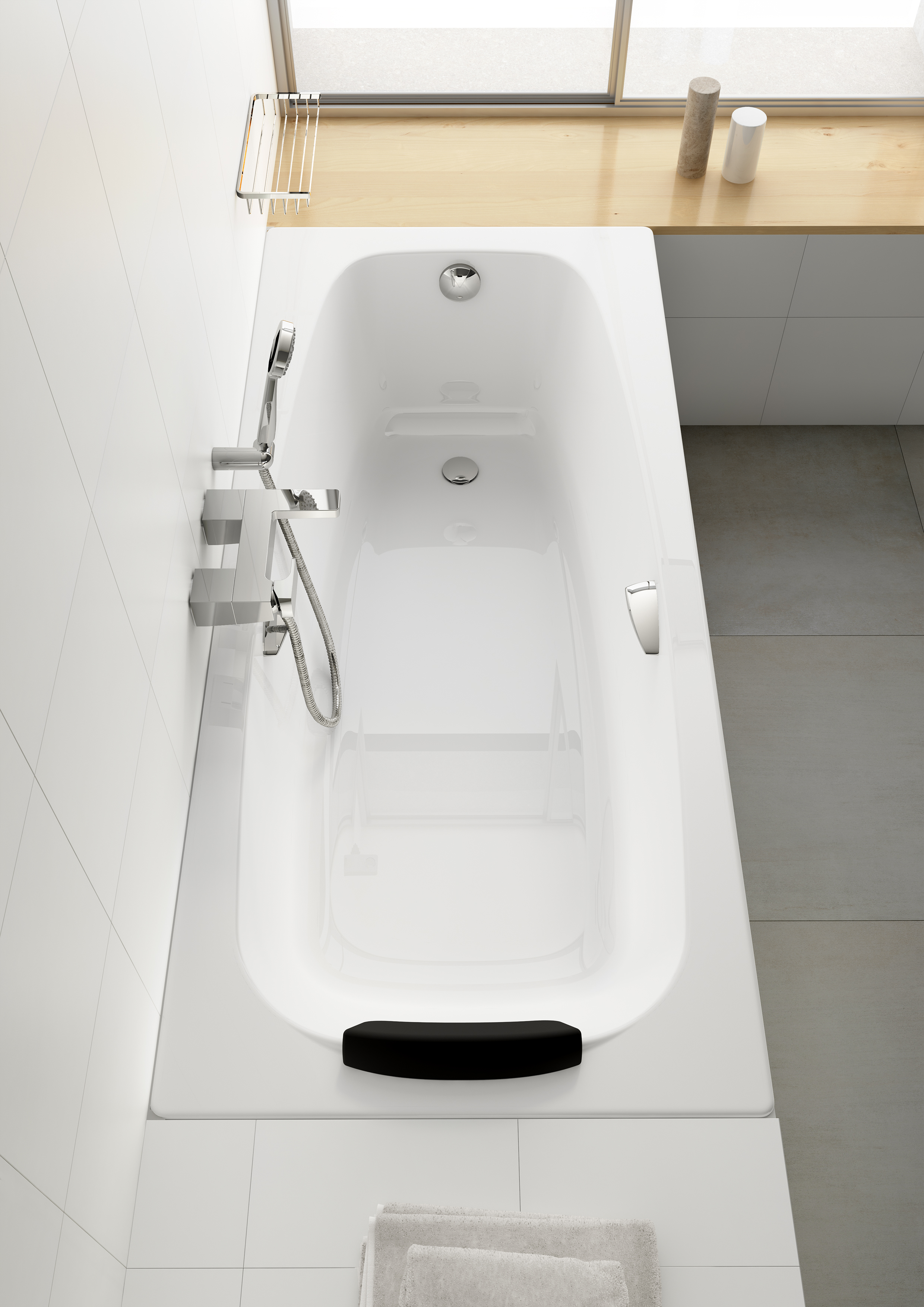 Акриловая ванна Roca Sureste 160x70 прямоугольная, с отверстиями для ручек, белая ZRU9302787, размер 160x70, цвет белый Z.RU93.0.278.7 - фото 6