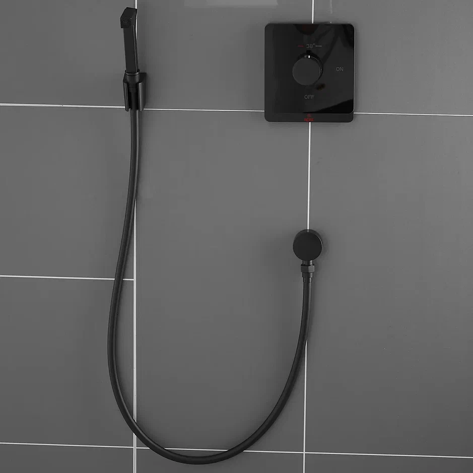 Гигиенический душ со смесителем Rose R105H с термостатом черный, цвет черная - фото 5