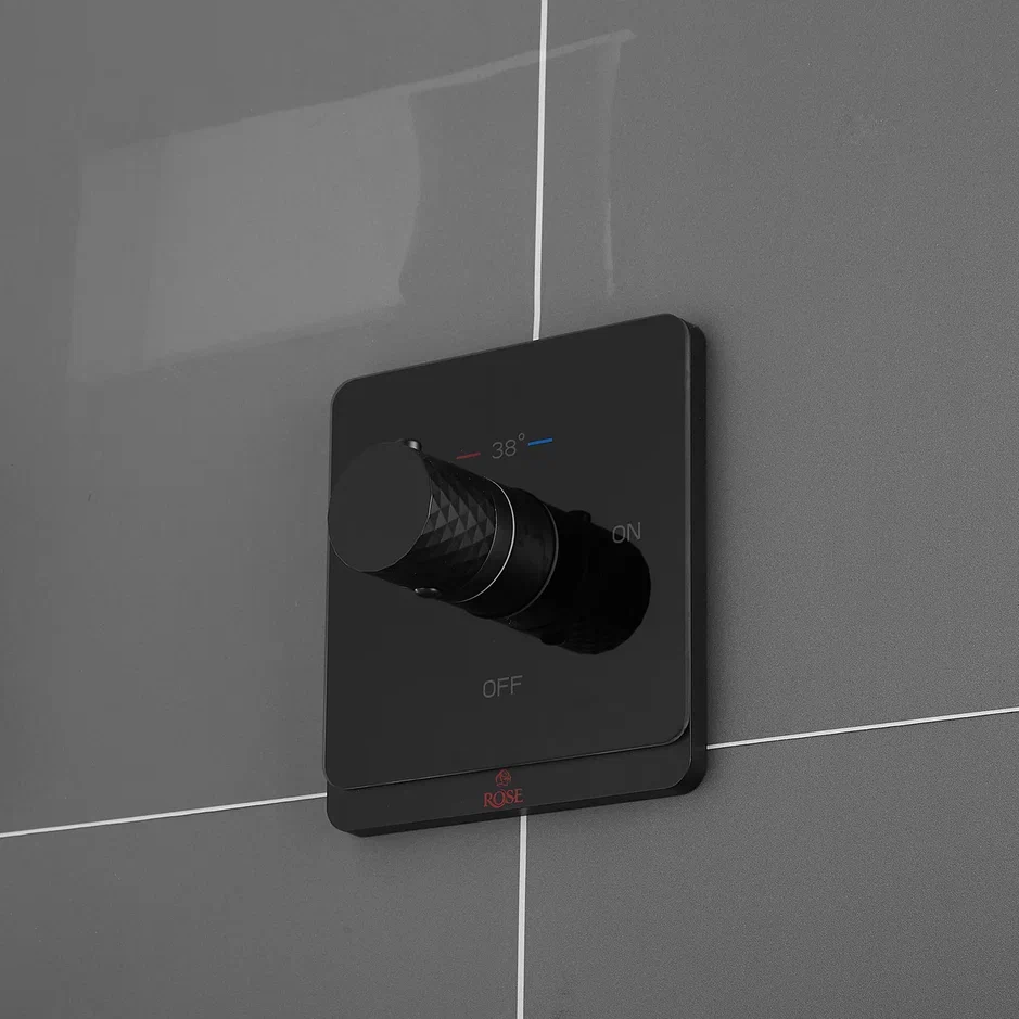 Гигиенический душ со смесителем Rose R105H с термостатом черный, цвет черная - фото 11
