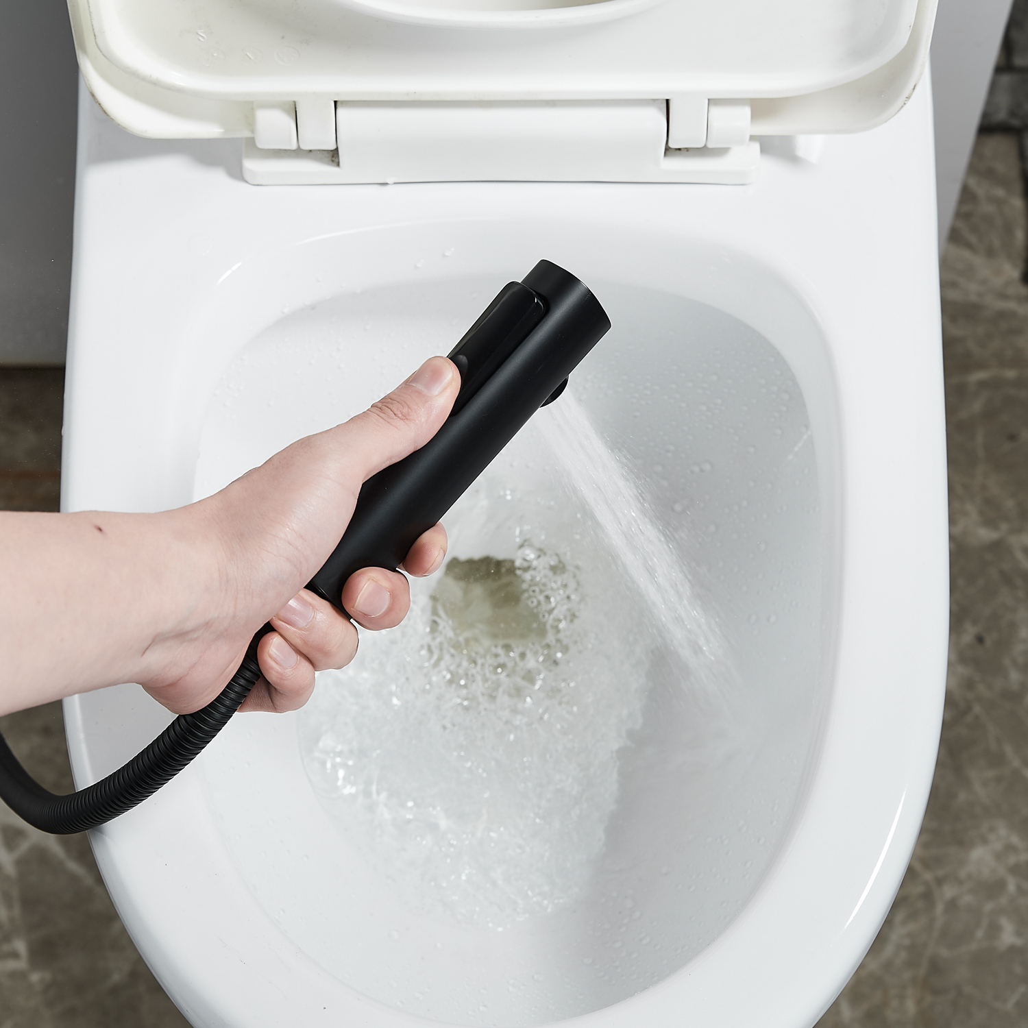 Гигиенический душ со смесителем Rose R1805H-1 черный - фото 2