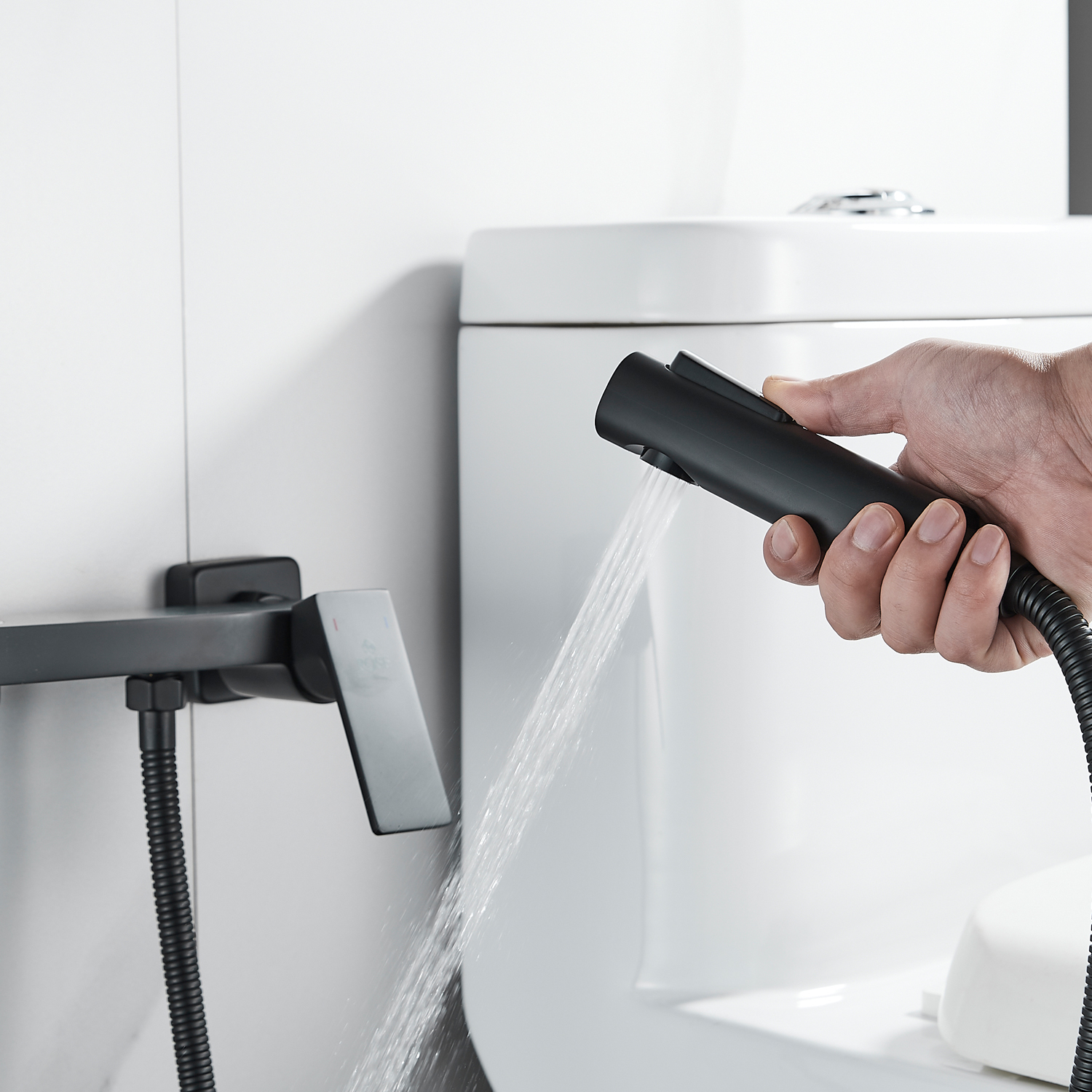 Гигиенический душ со смесителем Rose R1805H-1 черный - фото 8