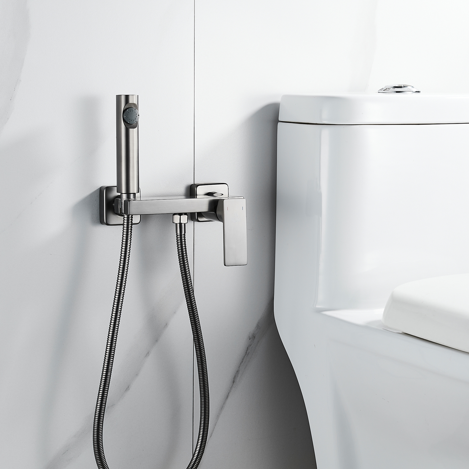 Гигиенический душ со смесителем Rose R1805T-1 оружейная сталь, цвет серый - фото 5