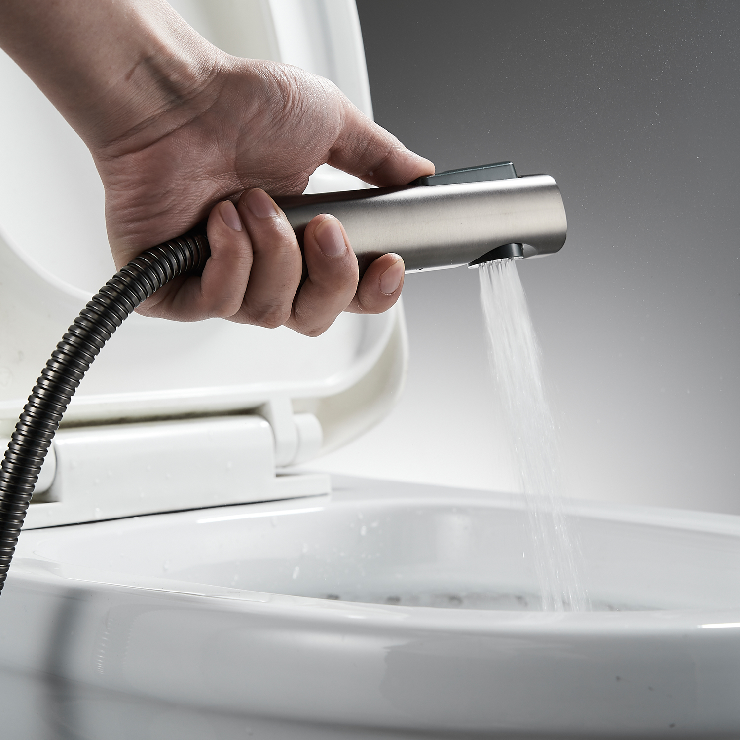 Гигиенический душ со смесителем Rose R1805T-1 оружейная сталь, цвет серый - фото 8