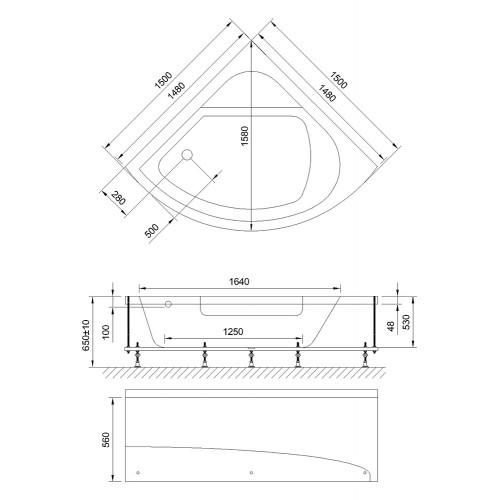 Акриловая ванна Royal Bath Rojo RB 375201, размер 150x150, цвет белый RB375201 - фото 2