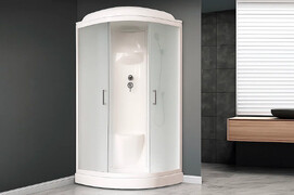 Душевая кабина Royal Bath 100х100 RB 100HK6-WC стекло матовое, профиль белый