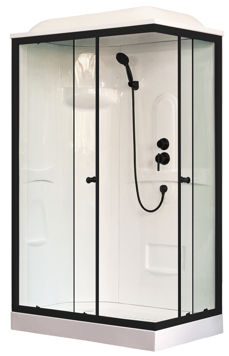 Душевая кабина Royal Bath 120х80 RB 8120HP1-T-BL стекло прозрачное профиль черный 34496₽