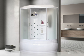 Душевой бокс Royal Bath 140х95 RB140ALP-C-L стекло матовое, профиль белый